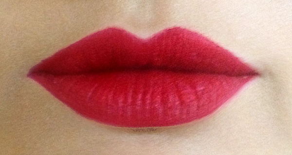 Red Lips MAC Ruby Woo Lipstick.